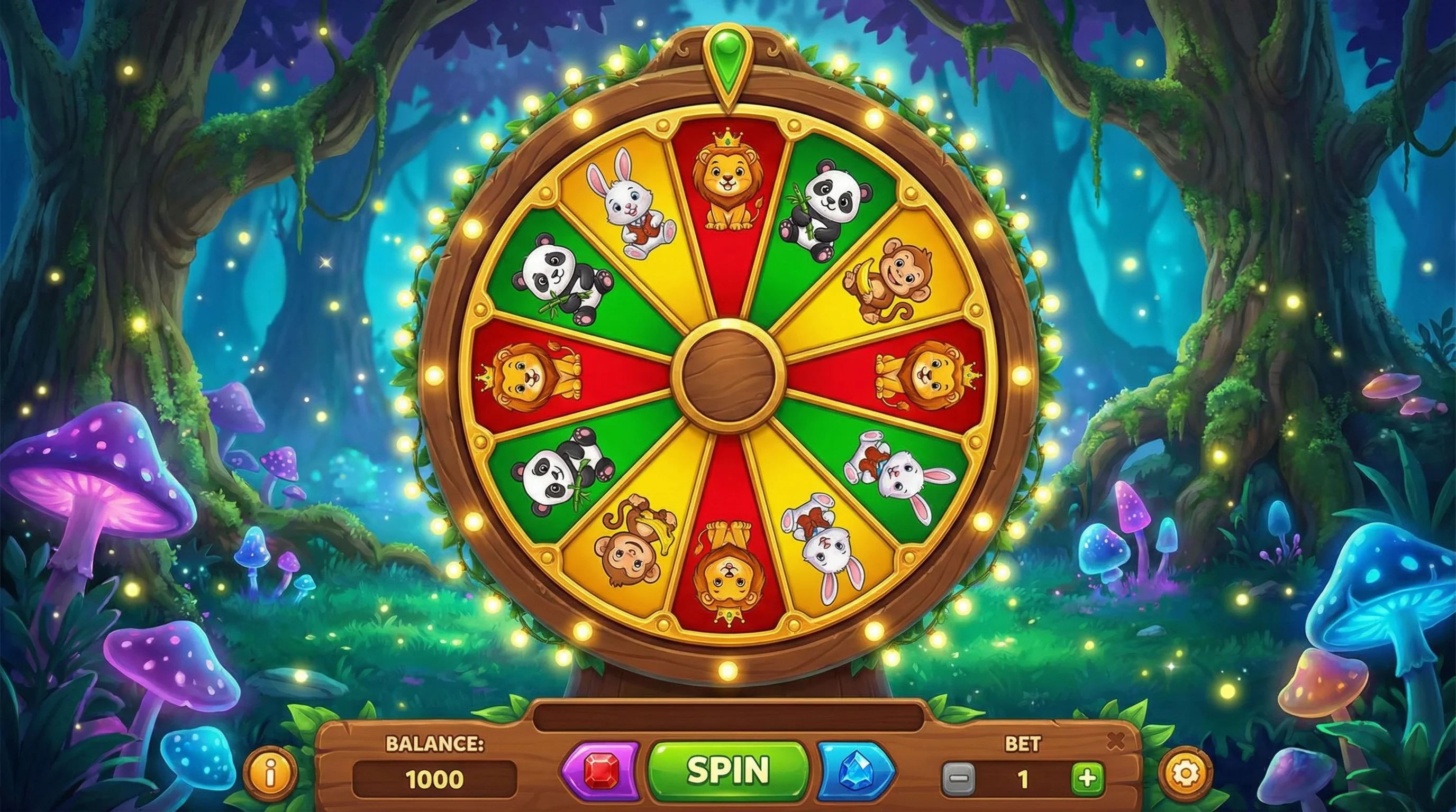 森林舞会电子游戏动物主题界面